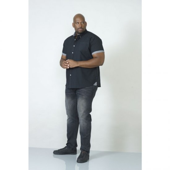 D555 Kevin Oxford Shirt Black - Skjorter - Skjorter til store mænd 2XL- 8XL