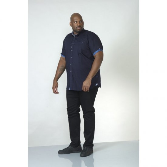 D555 Tim Short Sleeve Shirt Navy - Skjorter - Skjorter til store mænd 2XL- 8XL
