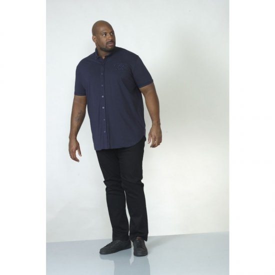D555 Beaver Couture Jersey Shirt Navy - Skjorter - Skjorter til store mænd 2XL- 8XL