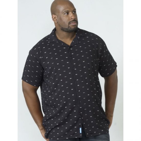 D555 Luciano Bowling Shirt Black - Skjorter - Skjorter til store mænd 2XL- 8XL