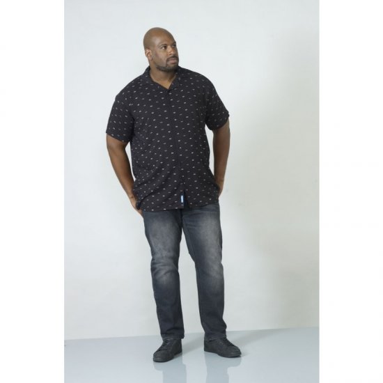 D555 Luciano Bowling Shirt Black - Skjorter - Skjorter til store mænd 2XL- 8XL