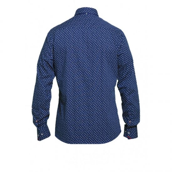 D555 Bainton Long Sleeve Shirt Navy - Skjorter - Skjorter til store mænd 2XL- 8XL