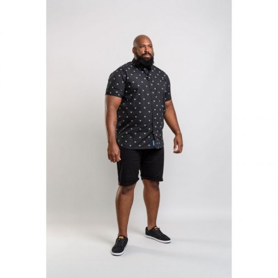 D555 Marley Shirt Black - Skjorter - Skjorter til store mænd 2XL- 8XL