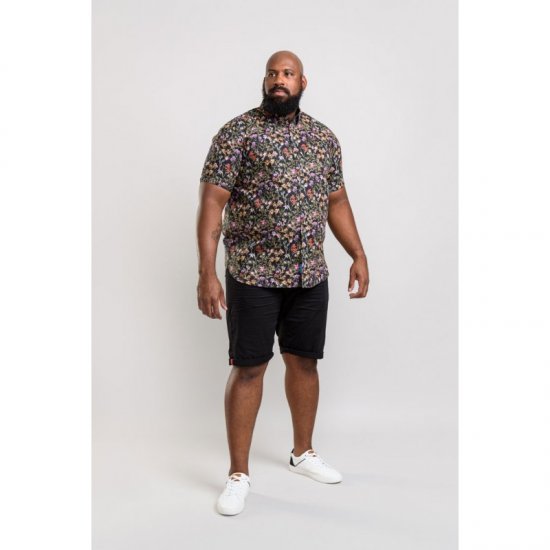 D555 Emmet Floral Shirt Black - Skjorter - Skjorter til store mænd 2XL- 8XL
