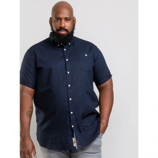 D555 Brixton Shirt Navy - Skjorter - Skjorter til store mænd 2XL- 8XL