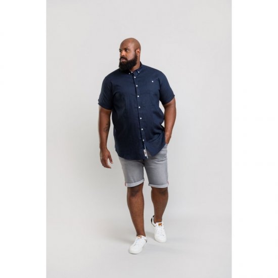 D555 Brixton Shirt Navy - Skjorter - Skjorter til store mænd 2XL- 8XL