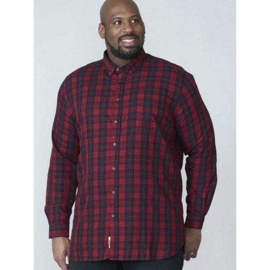 D555 Theo Long Sleeve Check Shirt - Skjorter - Skjorter til store mænd 2XL- 8XL