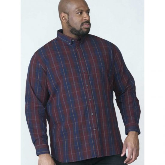 D555 Grady Long Sleeve Check Shirt - Skjorter - Skjorter til store mænd 2XL- 8XL