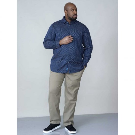 D555 Lavar Long Sleeve Diamond Printed Shirt - Skjorter - Skjorter til store mænd 2XL- 8XL