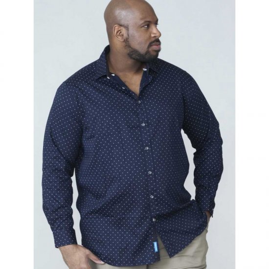 D555 Rashard Long Sleeve Printed Shirt - Skjorter - Skjorter til store mænd 2XL- 8XL