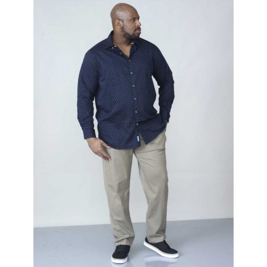 D555 Rashard Long Sleeve Printed Shirt - Skjorter - Skjorter til store mænd 2XL- 8XL
