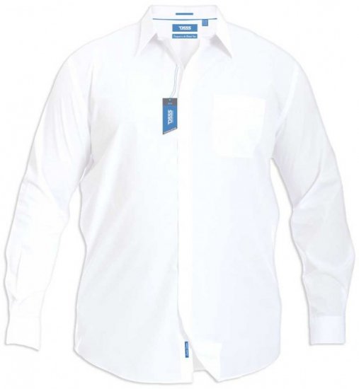D555 Aiden Easy Iron-Skjorte Hvid - Skjorter - Skjorter til store mænd 2XL- 8XL
