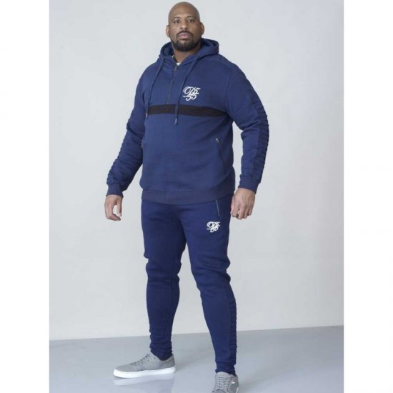 D555 Sergio Half Zip Hoodie Navy - Trøjer og hættetrøjer - Trøjer og Hættetrøjer i store størrelser - 2XL-14XL