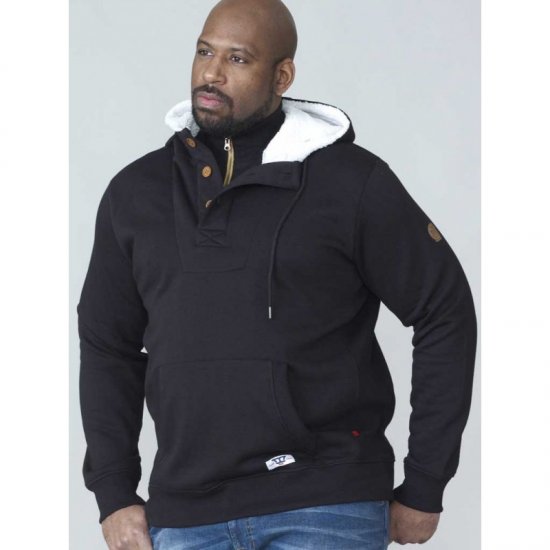 D555 Lorenzo Half zip Hoodie Black - Trøjer og hættetrøjer - Trøjer og Hættetrøjer i store størrelser - 2XL-14XL