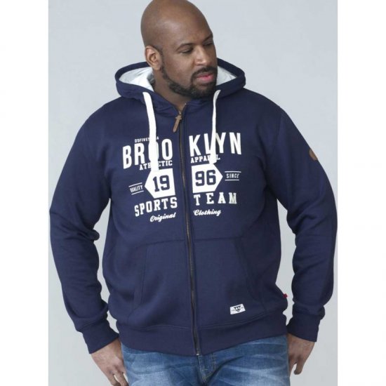 D555 Thurston Full Zip Hoodie Navy - Trøjer og hættetrøjer - Trøjer og Hættetrøjer i store størrelser - 2XL-14XL