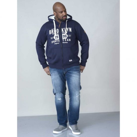 D555 Thurston Full Zip Hoodie Navy - Trøjer og hættetrøjer - Trøjer og Hættetrøjer i store størrelser - 2XL-14XL