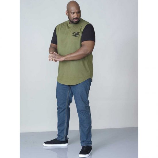D555 Demarcus Couture T-shirt Khaki - T-shirts - T-shirts i store størrelser - 2XL-14XL