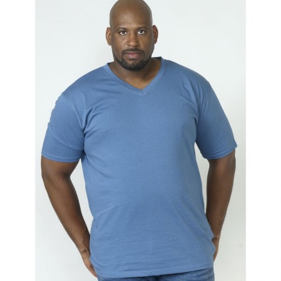 D555 Signature V-hals T-shirt Teal - T-shirts - T-shirts i store størrelser - 2XL-14XL