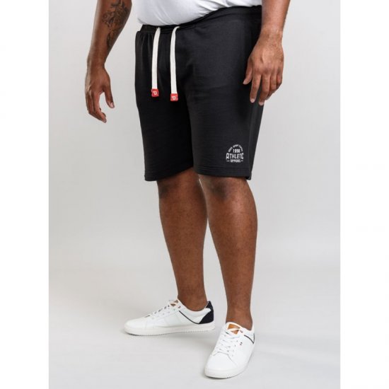 D555 Harvey Fleece Shorts Black - Joggingbukser og shorts - Sweatpants og Sweatshorts 2XL-12XL