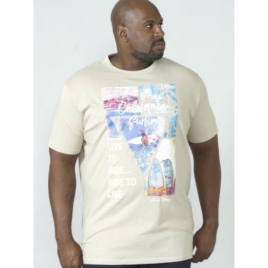 D555 Gordon T-shirt Pale Khaki - T-shirts - T-shirts i store størrelser - 2XL-14XL