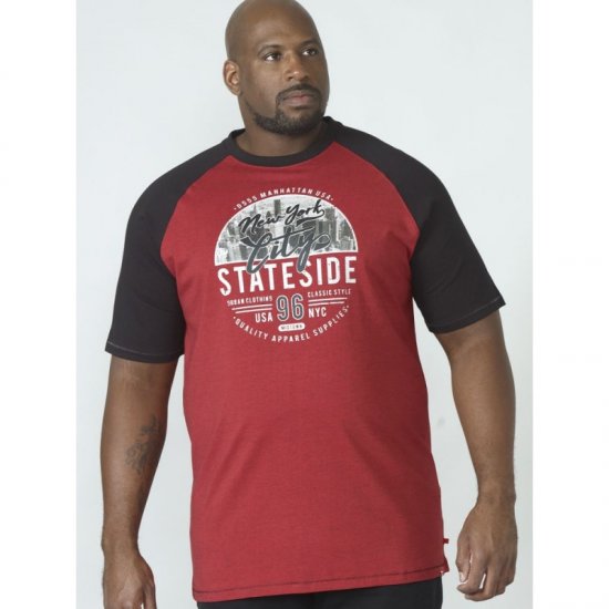 D555 Jarvis T-shirt Red - T-shirts - T-shirts i store størrelser - 2XL-14XL