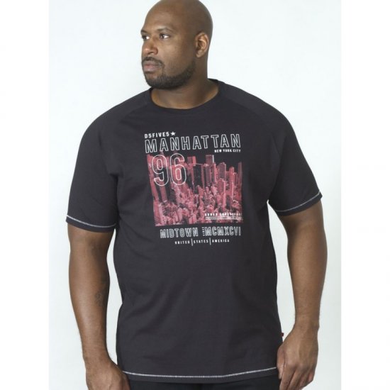 D555 Perry T-shirt Black - T-shirts - T-shirts i store størrelser - 2XL-14XL