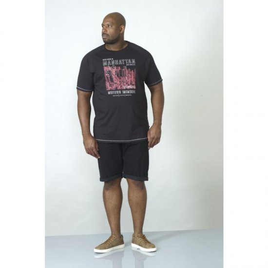 D555 Perry T-shirt Black - T-shirts - T-shirts i store størrelser - 2XL-14XL