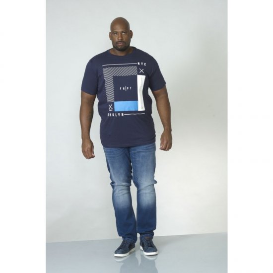 D555 Kenton T-shirt Navy - T-shirts - T-shirts i store størrelser - 2XL-14XL