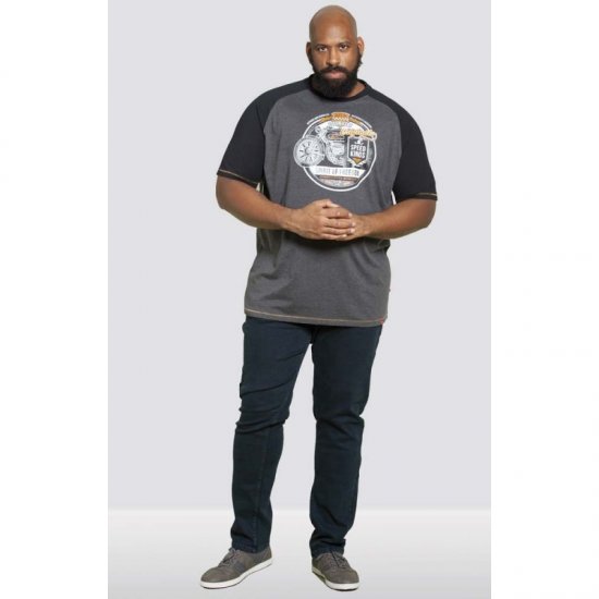 D555 Dallas T-shirt Charcoal - T-shirts - T-shirts i store størrelser - 2XL-14XL