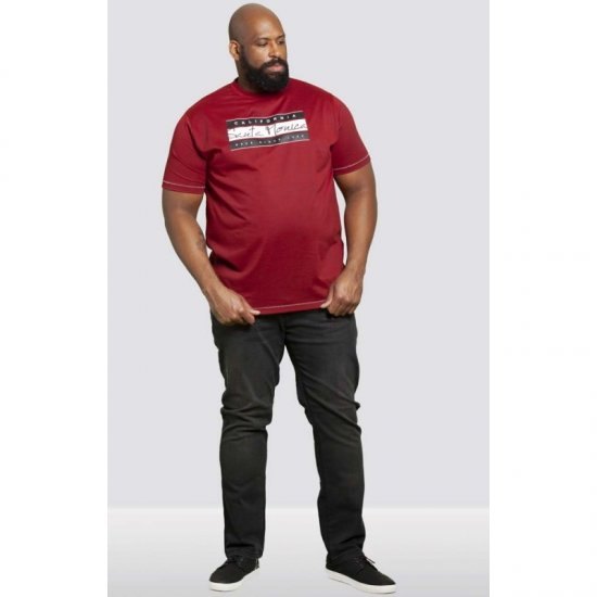 D555 Tempa T-shirt Red - T-shirts - T-shirts i store størrelser - 2XL-14XL