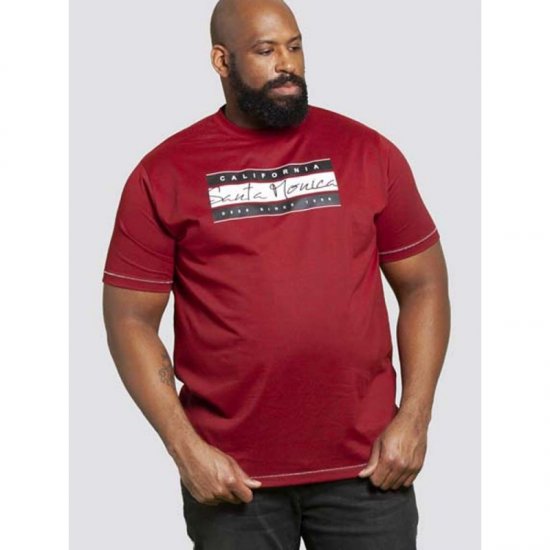 D555 Tempa T-shirt Red - T-shirts - T-shirts i store størrelser - 2XL-14XL
