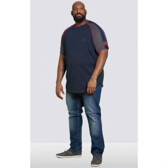 D555 Brendon T-shirt Navy - T-shirts - T-shirts i store størrelser - 2XL-14XL