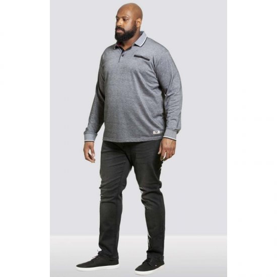 D555 Brockville Long Sleeve Polo Grey - Polotrøjer - Polotrøjer 2XL-8XL