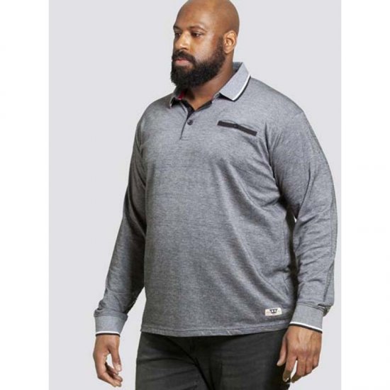 D555 Brockville Long Sleeve Polo Grey - Polotrøjer - Polotrøjer 2XL-8XL