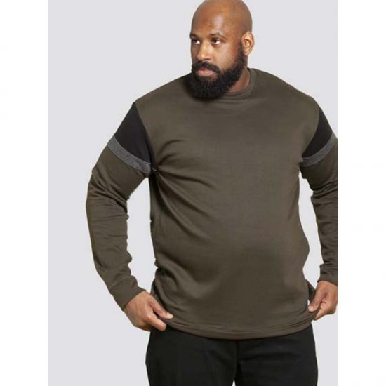 D555 Clermont Sweatshirt Khaki - Trøjer og hættetrøjer - Trøjer og Hættetrøjer i store størrelser - 2XL-14XL