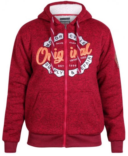 D555 Rylan Hoodie Red - Trøjer og hættetrøjer - Trøjer og Hættetrøjer i store størrelser - 2XL-14XL