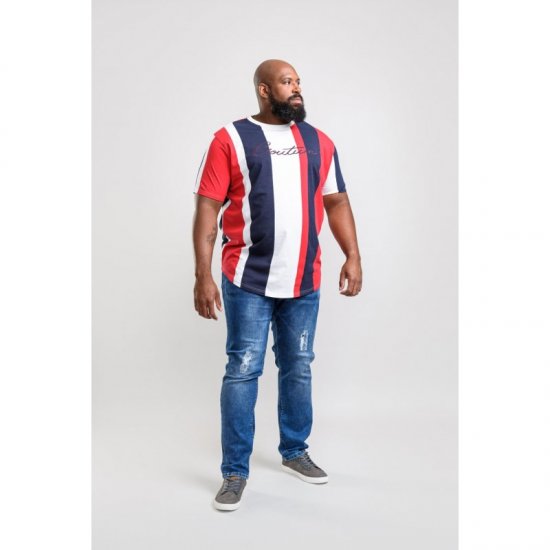 D555 Bancroft T-shirt Red/Navy - T-shirts - T-shirts i store størrelser - 2XL-14XL