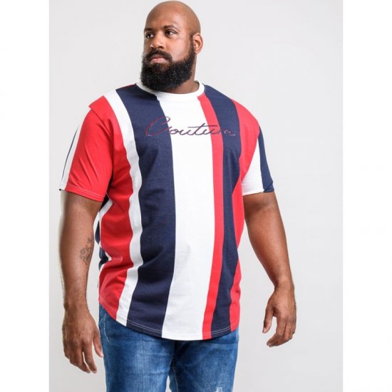 D555 Bancroft T-shirt Red/Navy - T-shirts - T-shirts i store størrelser - 2XL-14XL