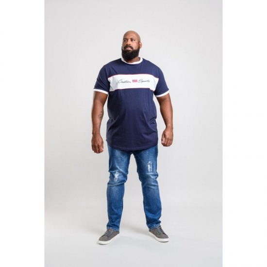D555 Cullen T-shirt Navy - T-shirts - T-shirts i store størrelser - 2XL-14XL