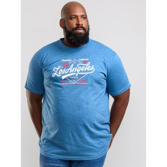 D555 Shelton T-shirt Blue - T-shirts - T-shirts i store størrelser - 2XL-14XL