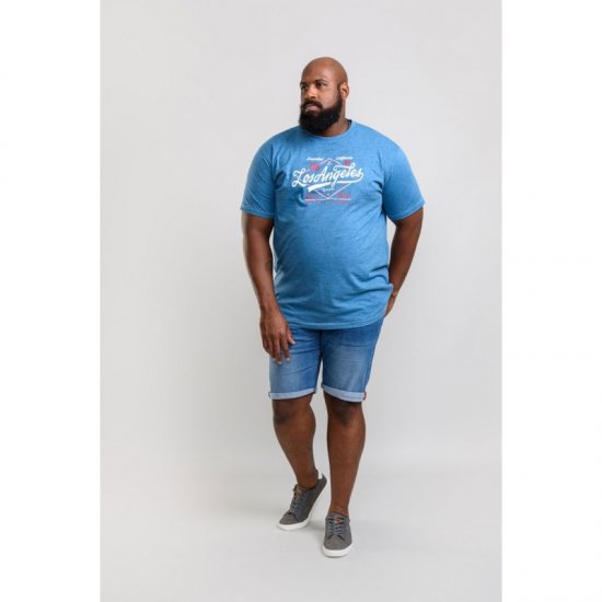 D555 Shelton T-shirt Blue - T-shirts - T-shirts i store størrelser - 2XL-14XL