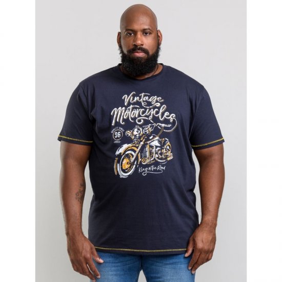 D555 Slater T-shirt Navy - T-shirts - T-shirts i store størrelser - 2XL-14XL