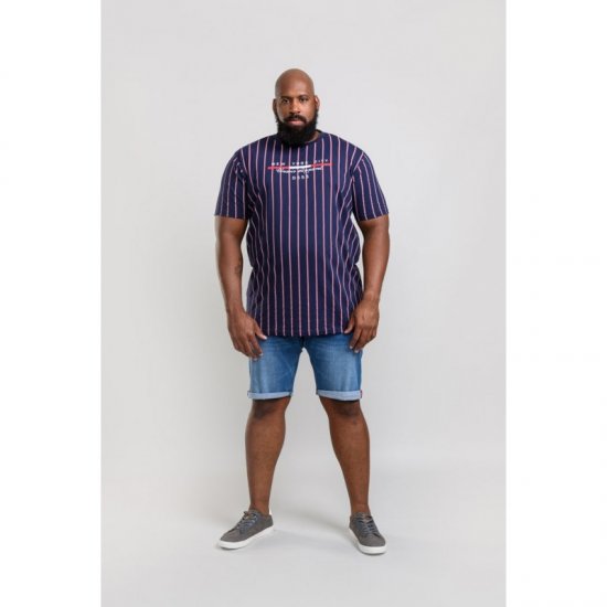 D555 Davis T-shirt Navy - T-shirts - T-shirts i store størrelser - 2XL-14XL