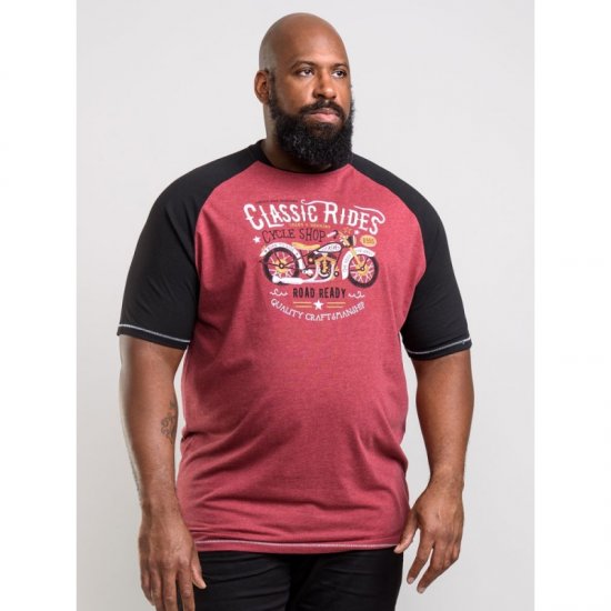 D555 Evans T-shirt Burgundy - T-shirts - T-shirts i store størrelser - 2XL-14XL