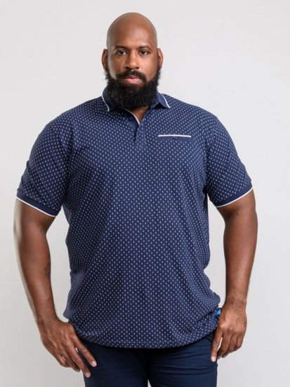 D555 Rogers Printed Polo Navy - Polotrøjer - Polotrøjer 2XL-8XL