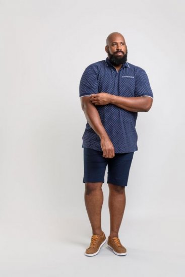 D555 Rogers Printed Polo Navy - Polotrøjer - Polotrøjer 2XL-8XL
