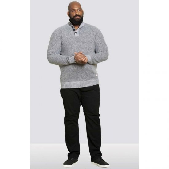 D555 Zane Sweater Grey - Trøjer og hættetrøjer - Trøjer og Hættetrøjer i store størrelser - 2XL-14XL