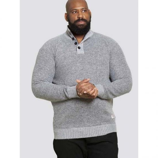 D555 Zane Sweater Grey - Trøjer og hættetrøjer - Trøjer og Hættetrøjer i store størrelser - 2XL-14XL