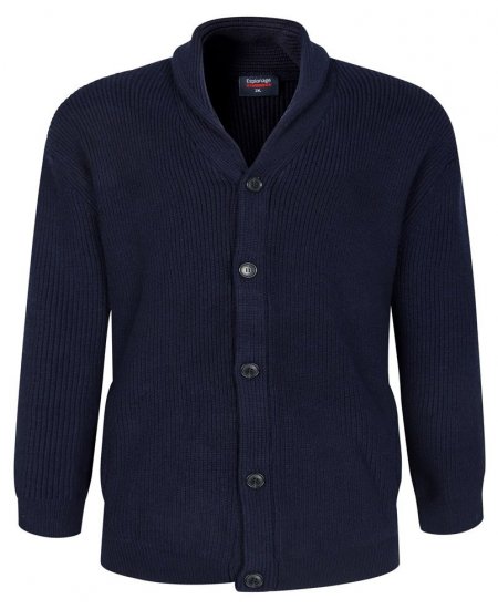 Espionage KW080 Cardigan med sjalskrave mørkeblå - Trøjer og hættetrøjer - Trøjer og Hættetrøjer i store størrelser - 2XL-14XL
