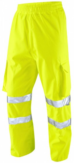 Leo Instow Breathable Executive Cargo Rain pants Hi-Vis Yellow - Arbejdstøj - Arbejdstøj i store størrelser
